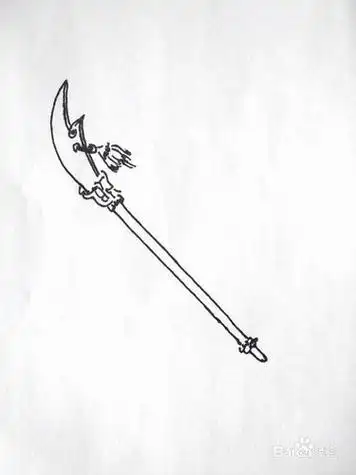 关羽的武器青龙偃月刀简笔画