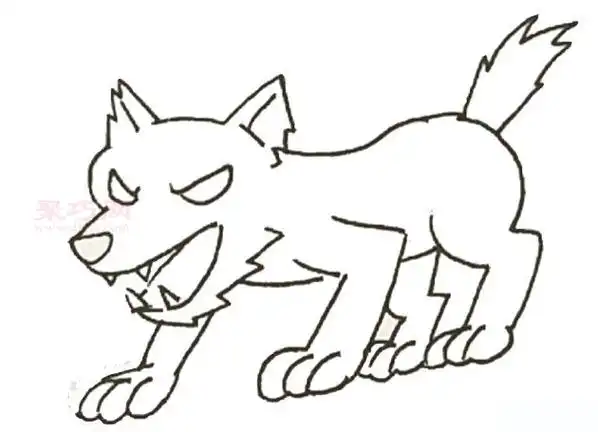 狼怎么画最简单狼简笔画教程