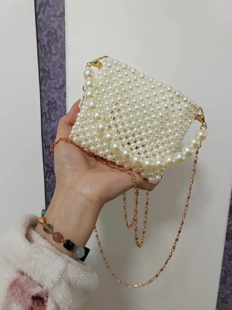 珍珠包.小清新包包,一整个可爱住了 #包包推荐 #手工diy - 抖音