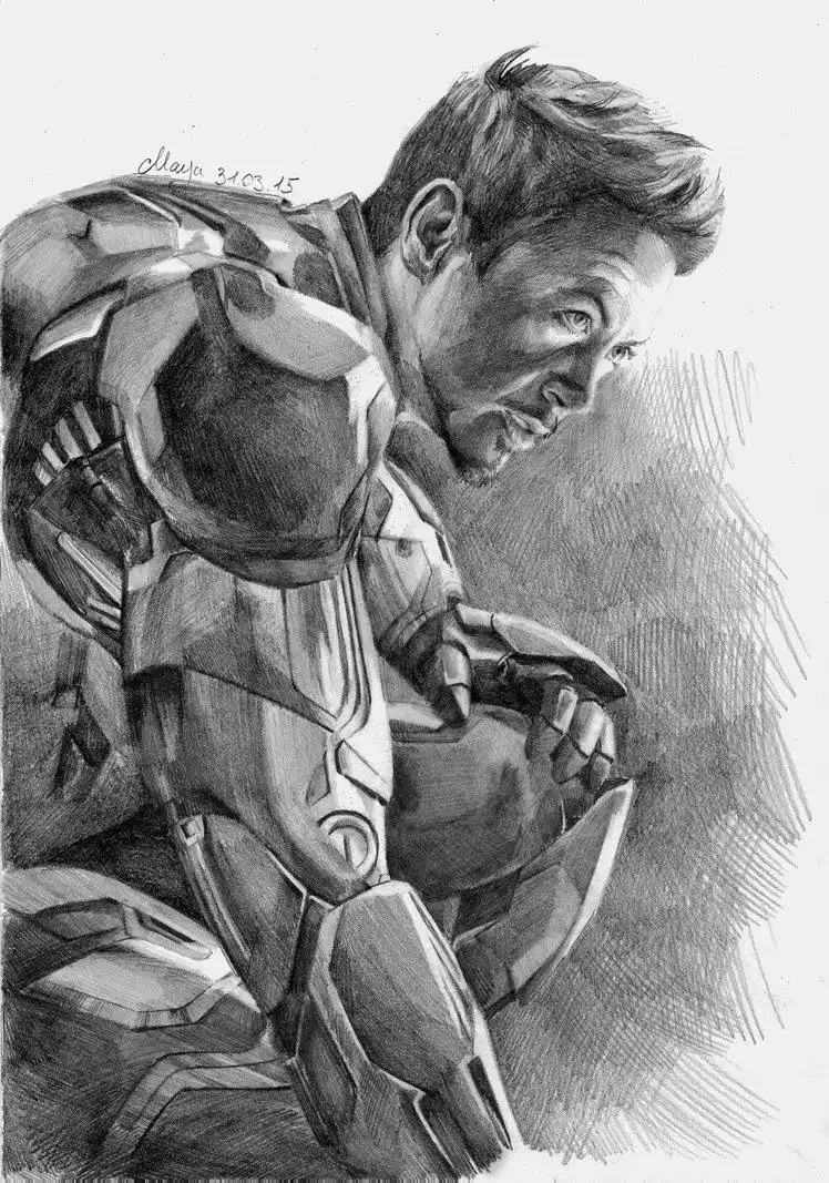 网络大神所绘漫威超级英雄素描画,高度还原超级英雄