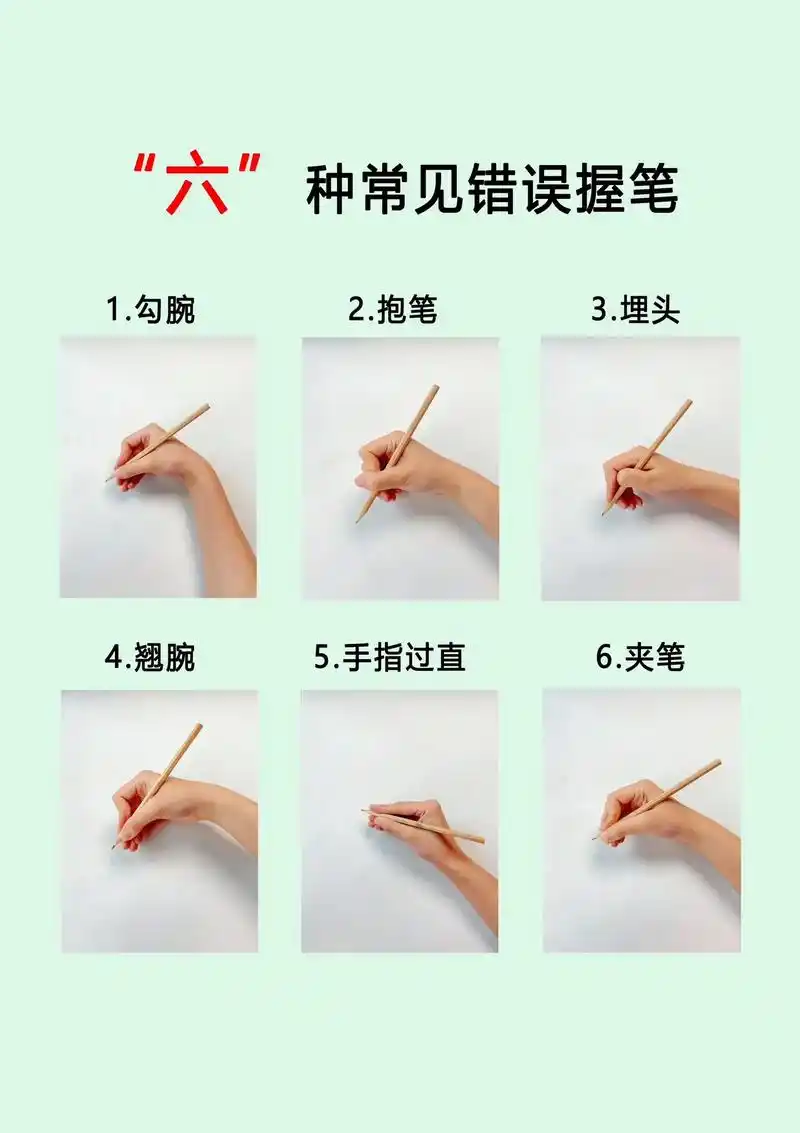 六种常见的错误握笔姿势.