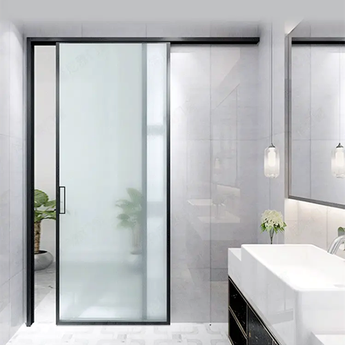 单扇移门厕所卫生间单扇窄边推拉门玻璃吊趟门钛镁合金厨房门单轨