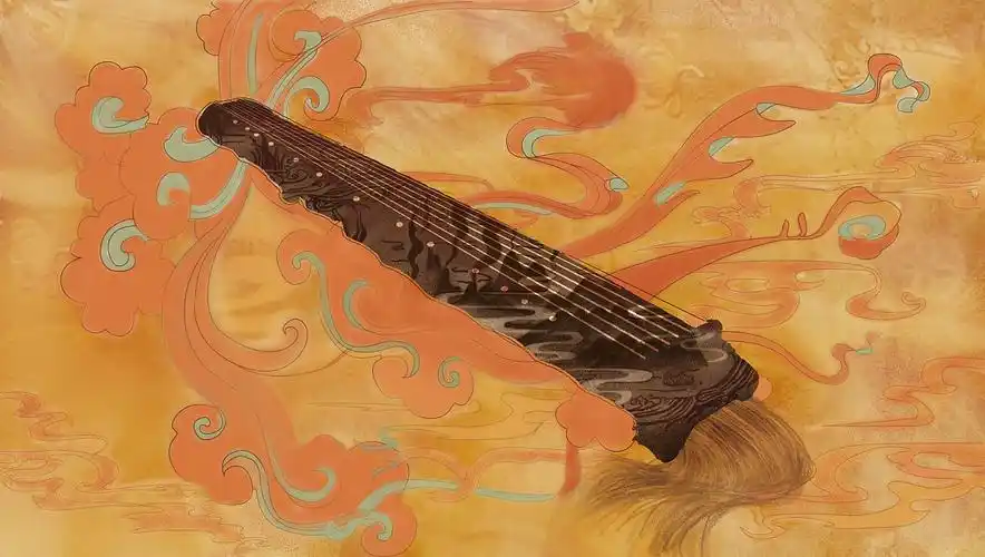 山水寄远-古琴插画