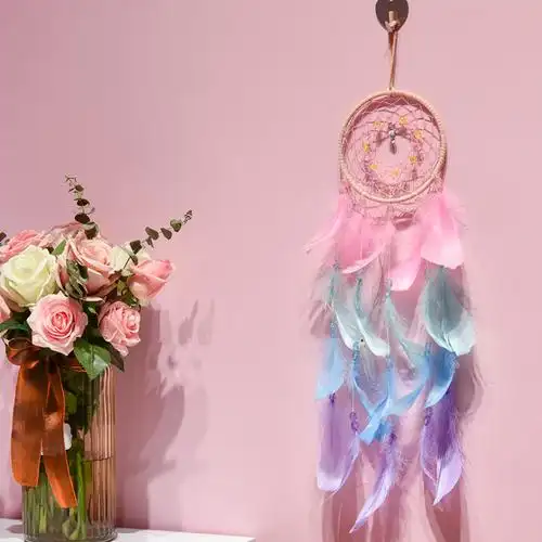 捕梦网扑手工diy挂饰风铃补铺梦网材料少女心森系捕能网梦铃挂件