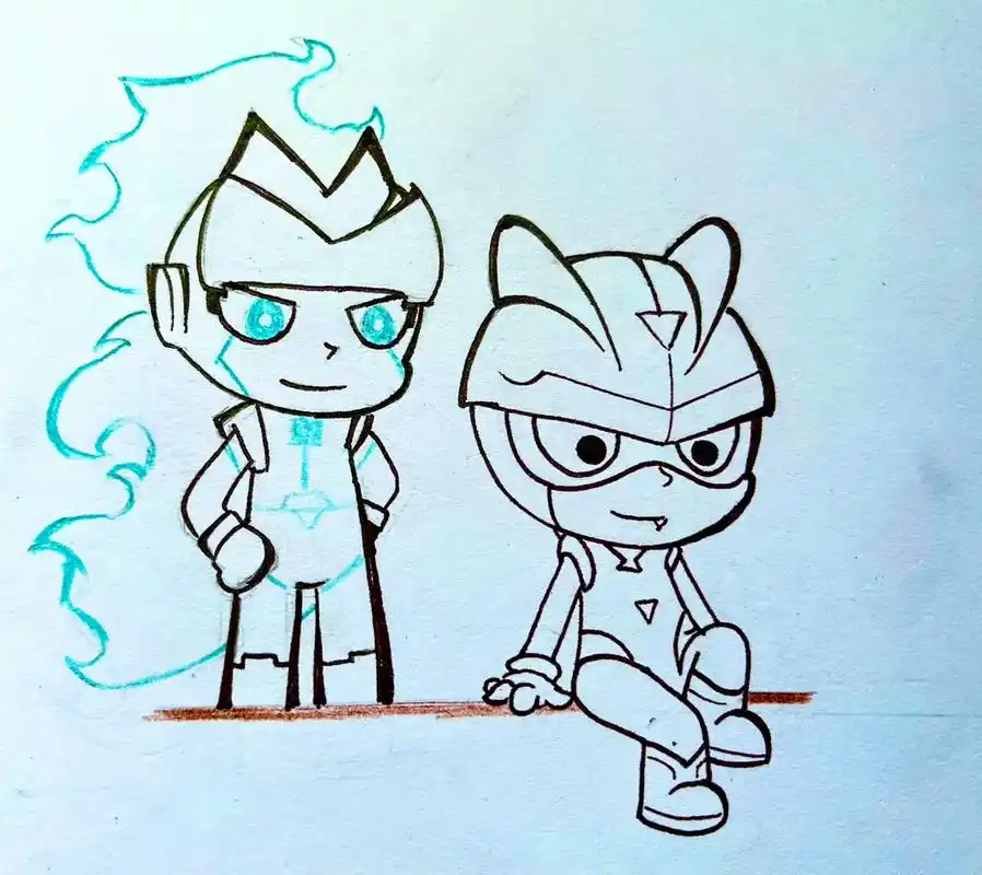 临摹手绘 #伽罗小心超人   小心超人……  我,  回来 - 抖音