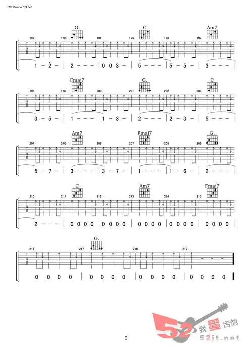 songf吉他谱达达乐队六线图谱吉他谱