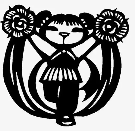 黑白剪纸花纹人物 手工剪纸图片大全简单-普车都