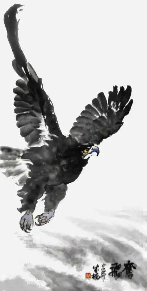 雄鹰翱翔姜成楠写意中国画作品展