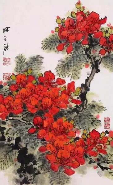 凤凰花-我的作品|-油画家网-最大的油画艺术门户网站