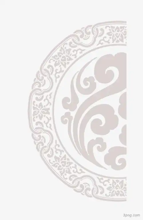 唯美中国风复古花纹底纹png素材透明免抠图片-装饰效果-三元素3png.