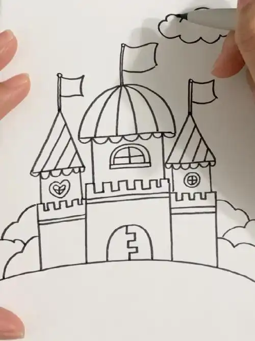 简笔画城堡,快带宝宝一起画起来吧!