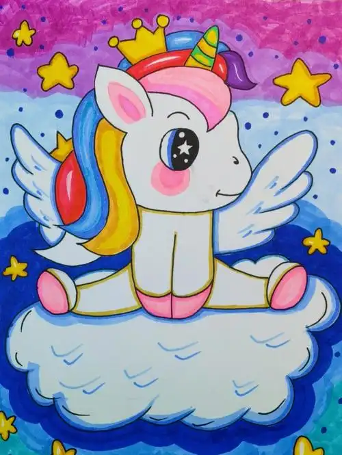 儿童创意美术梦幻独角兽