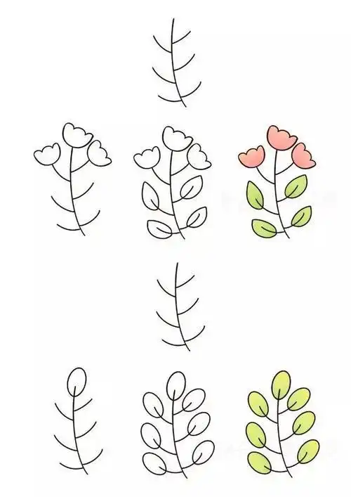 植物简笔画简单易学附动图教程最新幼儿园植物简笔画简单易学附动图