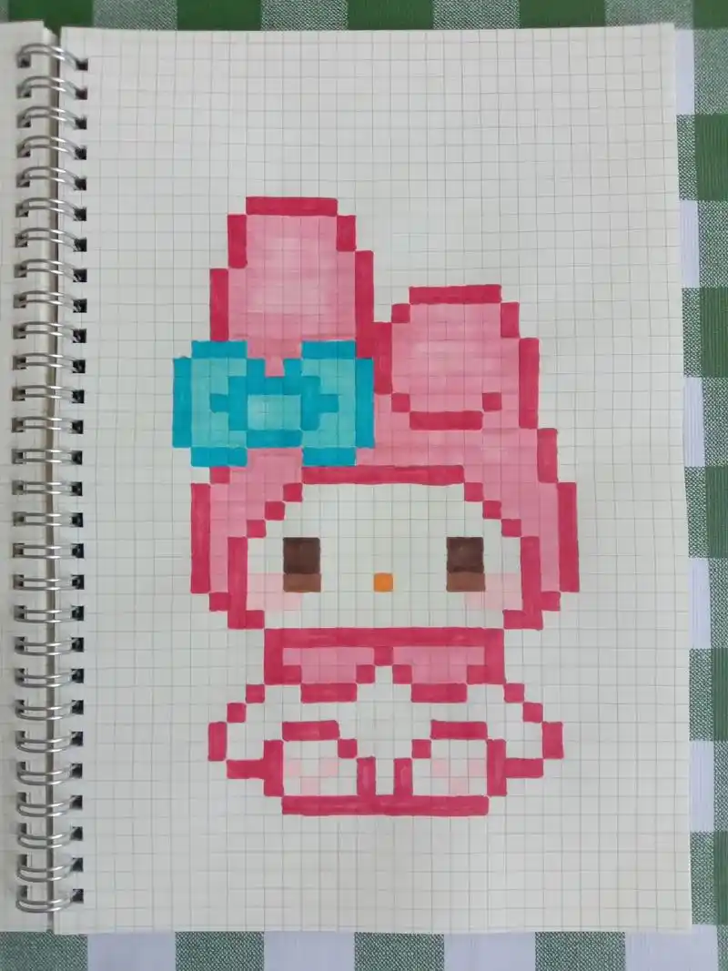 #教你画像素画 #方格画 #画画 #像素 b5本 美乐蒂 - 抖音