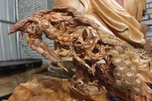 根雕工艺品 艺术工艺创意礼品 香樟木雕刻 双熊 栩栩如生摆件木雕