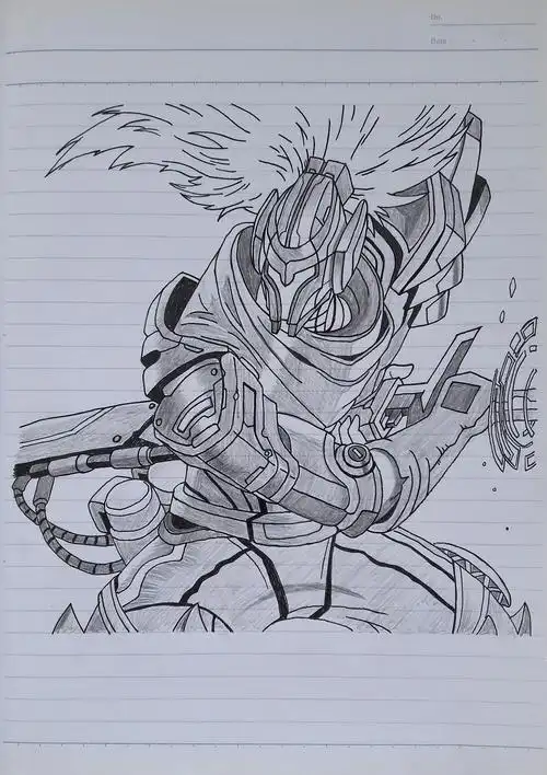 作业纸手绘:源计划亚索