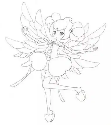 四位花仙魔法使者简笔画