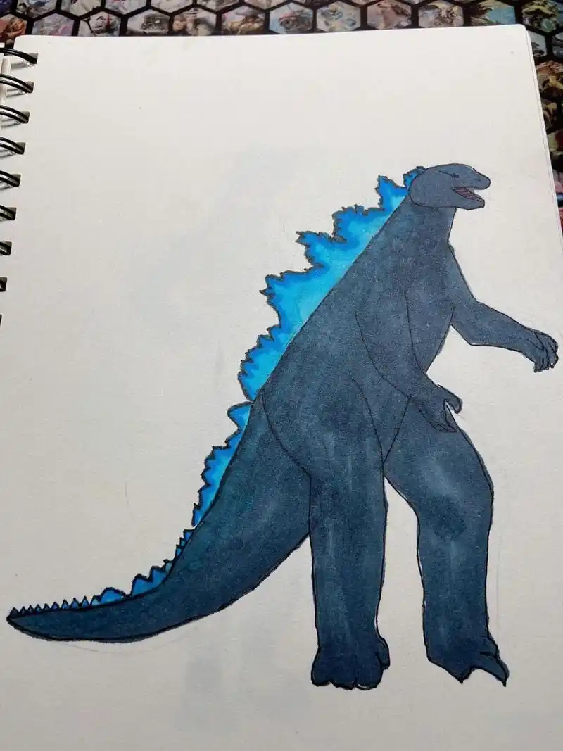 手绘哥斯拉