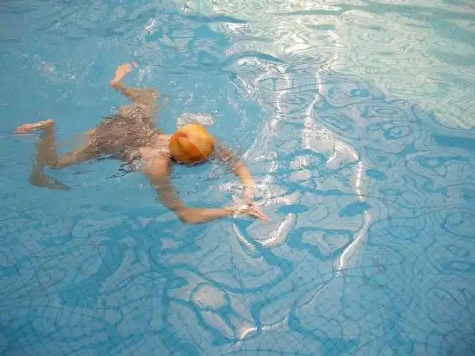 波式蛙泳是以臂,胸背,腰腹,臀,大腿,小腿,脚掌动作配合使身体形成"