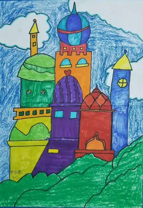 (怡昌学校) 小学美术作品 (梦幻城堡)