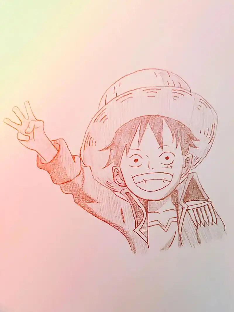海贼王 #路飞 #过程图 #铅笔画 #手绘  - 抖音