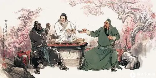 纸本 桃园结义 创作年度:2011年作 作品尺寸:69*138cm 材质:纸本 三顾