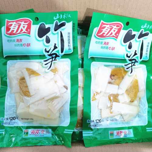 有友山椒竹笋120g包邮重庆特色泡椒味笋片野山椒笋子休闲零食小吃