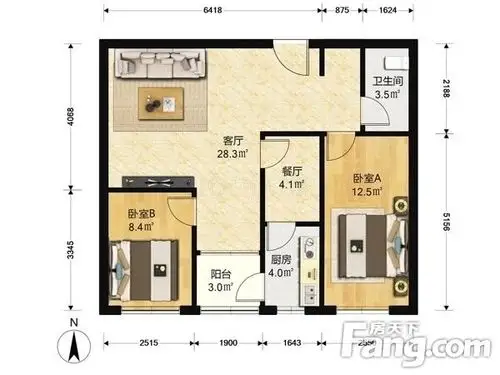 天通西苑二区 2室1厅