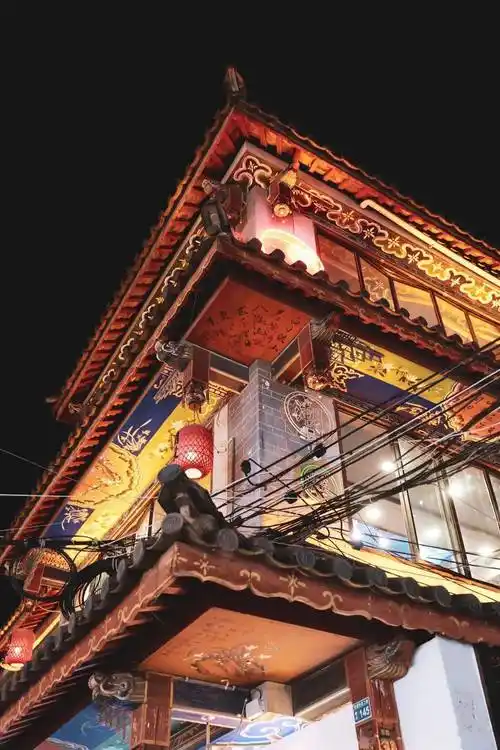 官渡古镇镌刻春城夜游时光春夜漫漫