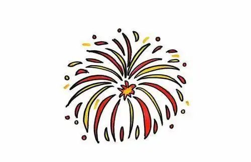 烟花简笔画儿童画怎么画彩色简单烟花简笔画教程步骤