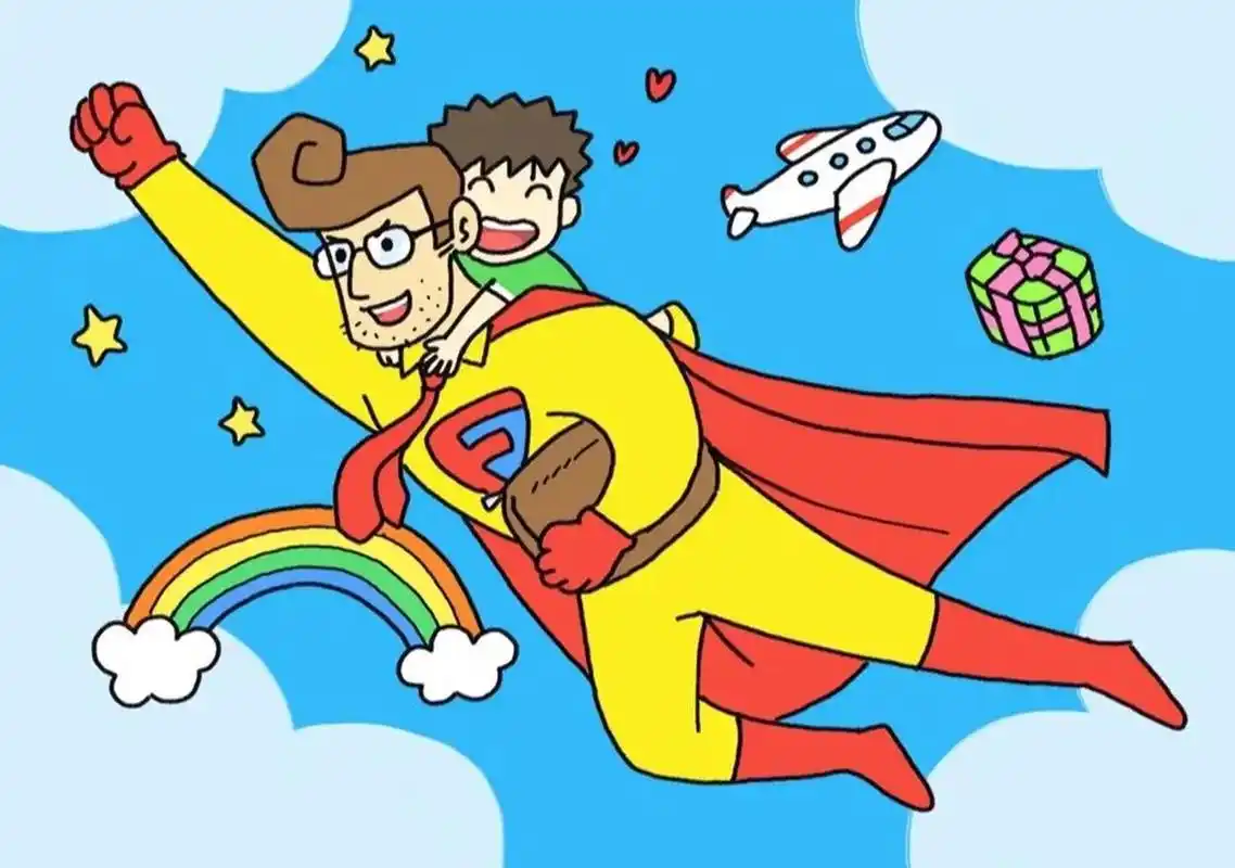 我的爸爸是超人,父亲节绘画简笔画