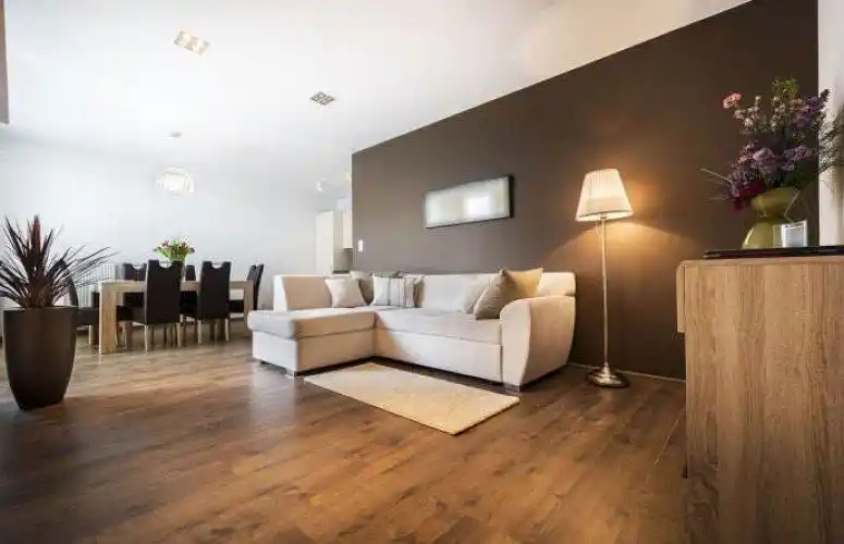 大气家装实木地板图片 客厅深色木地板图片