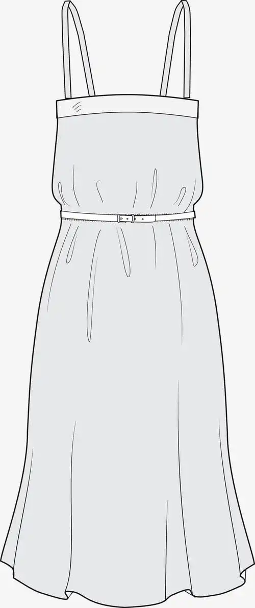 卡通吊带裙矢量图