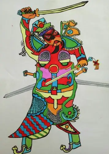 童笔绘门神——第二周美术课作品集