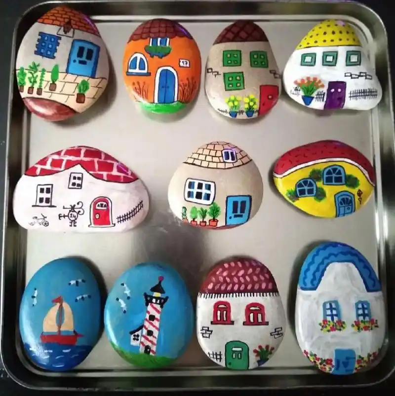 太好看了吧,手绘石头画一组分享给大家 #画画# #零基础学画画# #绘画