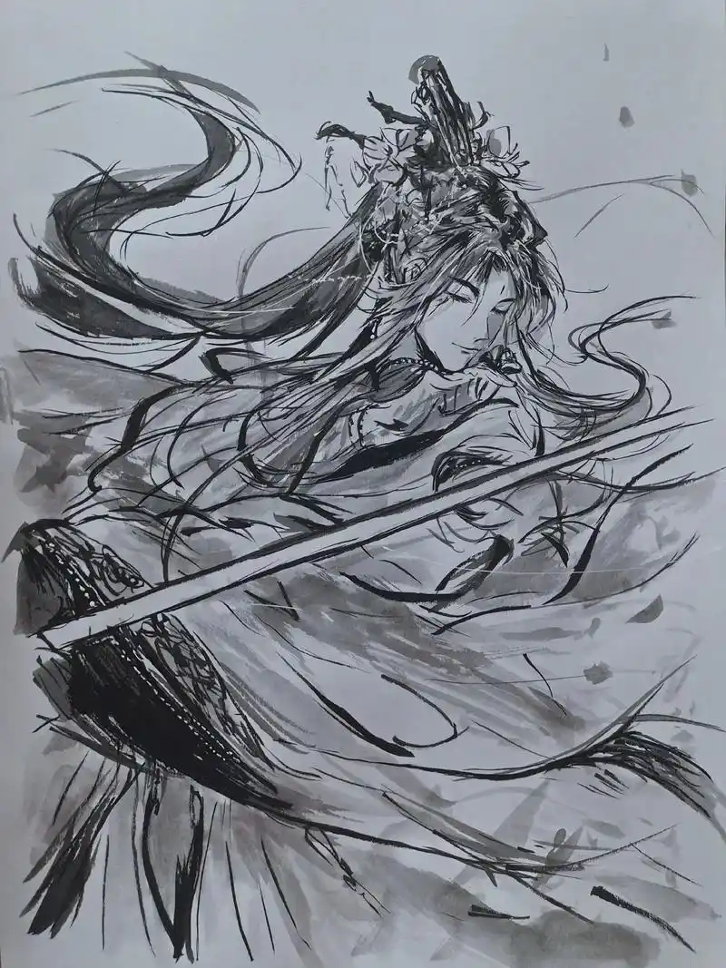 自古逢秋悲寂寥.#天官赐福#谢怜#花城#手绘#临摹@抖音小助 - 抖音