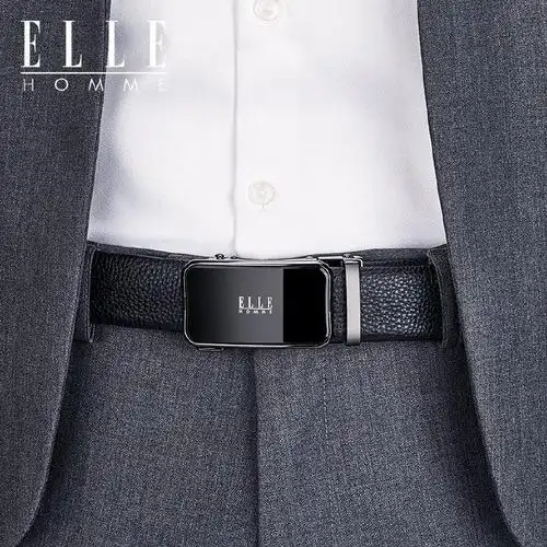 【￥129】elle homme法国品牌皮带男真皮自动扣男士腰带高档裤带七夕
