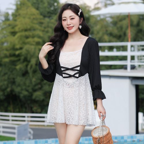 游泳衣女加肥加大分体平角保守显瘦遮肚韩国大码年轻胖妹妈妈泳装