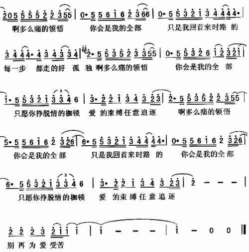 领悟 歌谱 简谱