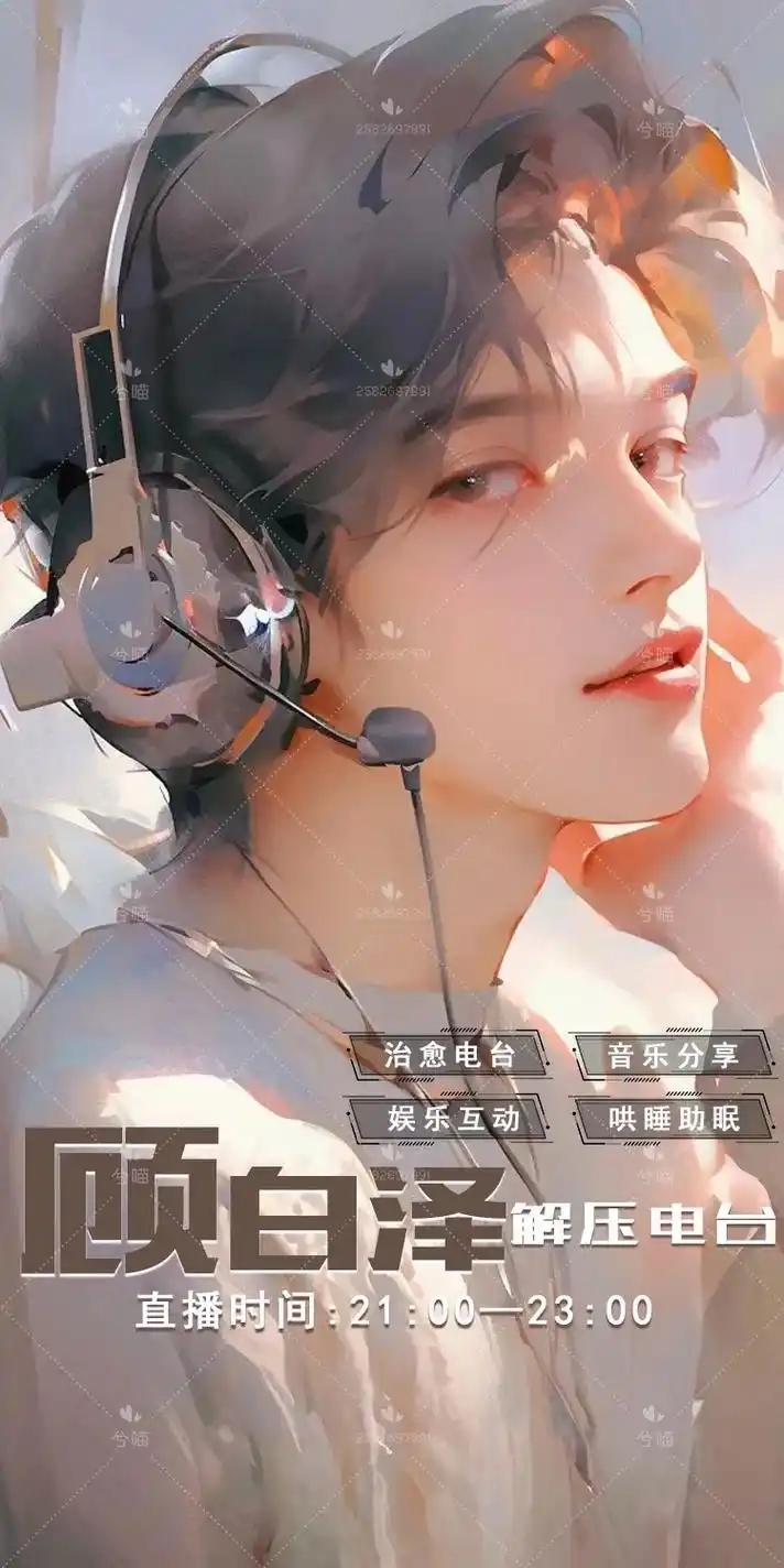 电台直播背景定制.#电台 #直播 #背景图  #个播 - 抖音