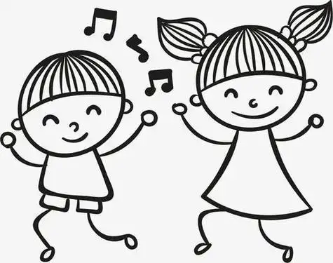 两小孩表演简笔画