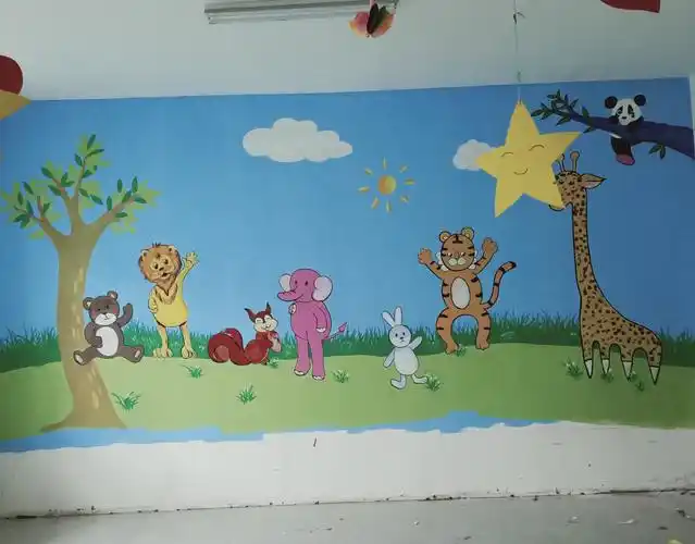 盐城文化墙,幼儿园喷画绘画 灌南手绘公司 灌南手绘墙 灌南墙体彩绘