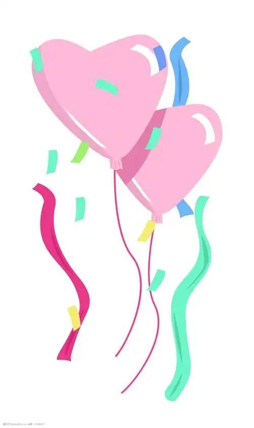 手绘情人节气球插画