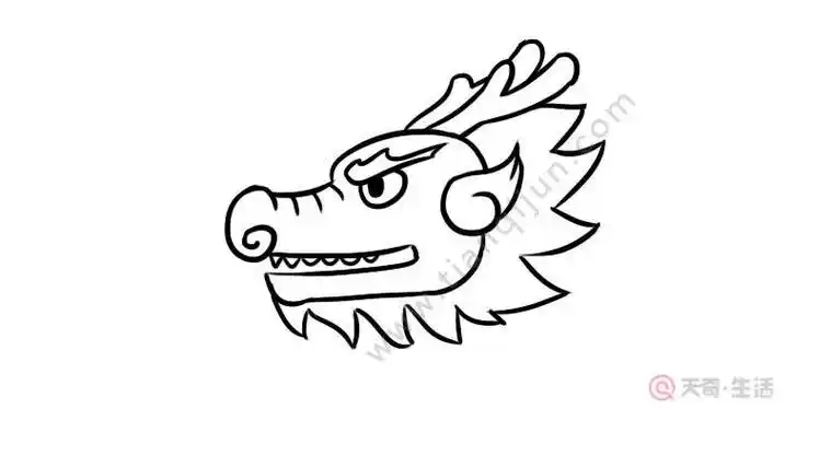 学画卡通龙头简笔画