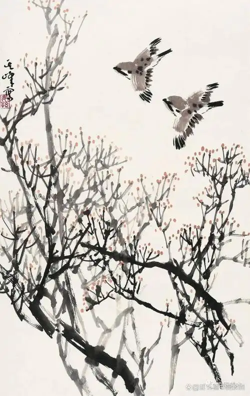 孙其峰先生的麻雀国画堪称艺术巅峰之作,不仅捕捉了麻雀的神韵,更在