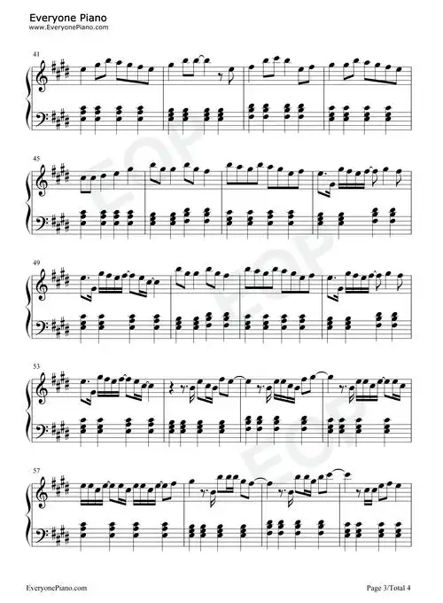 张韶涵作品 淋雨一直走钢琴简谱 - 曲谱歌词网