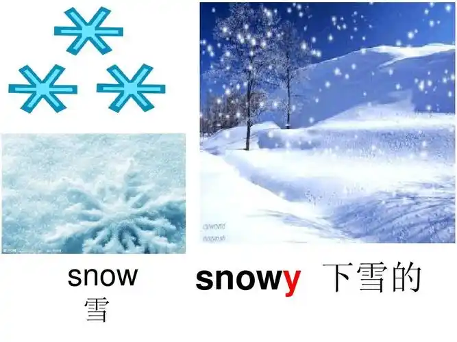 snow 雪 snowy 下雪的
