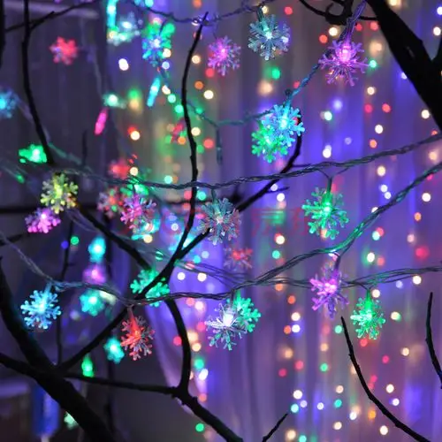 led雪花彩灯闪灯过年网红房间布置少女心星星灯串新年春节日装饰q