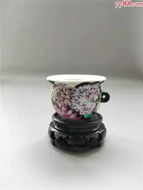 民国粉彩百花不漏底鸟食罐