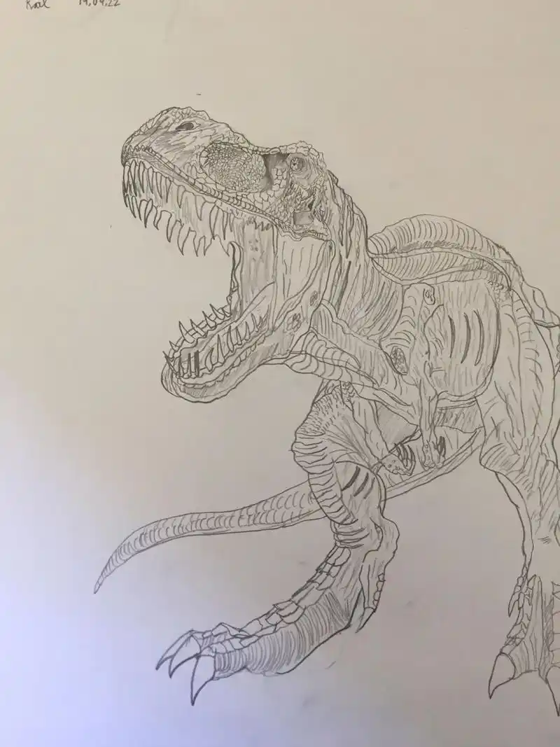 霸王龙 t-rex tyrannosaurus 今天把一直喜欢的t-rex 又画了一次